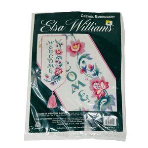 Elsa Williams Crewel Embroidery Jacobean Welcome Banner 00409 15”